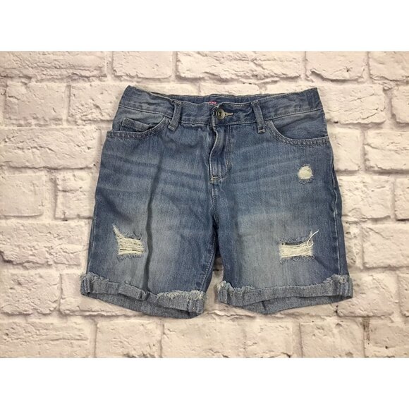 The Childrens Palace Girls Size 10 MIDI Light Wash Denim Shorts - Picture 1 of 3